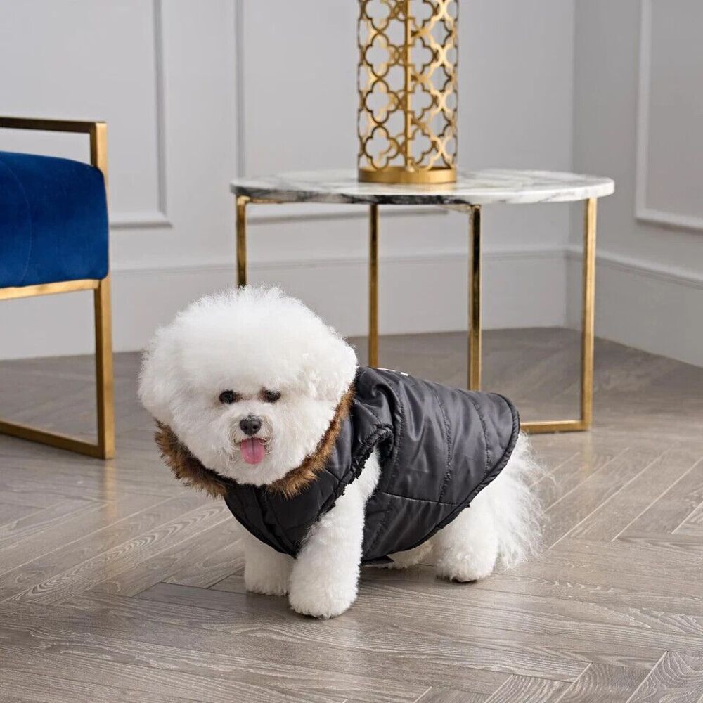Faux Fur Hooded Pet Jacket for Dogs and Cats - Extra Small/Small
